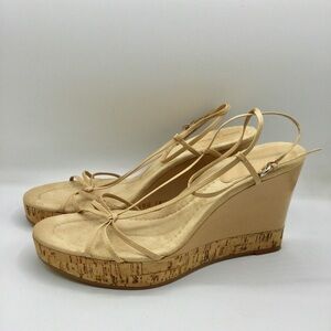 NINE West Cork Ankle Wrap Wedge Sandals Size 11